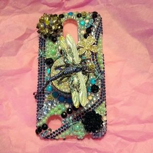 Custom Made Jeweled Dragonfly Phoenix LG 3 Case